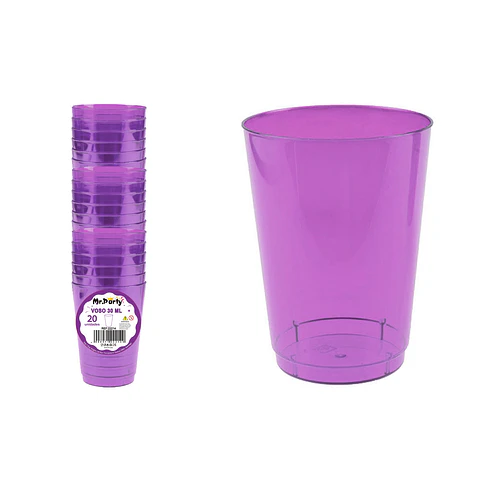 Vaso plásticos morado 4.5*3*4cm 30ml 20pcs