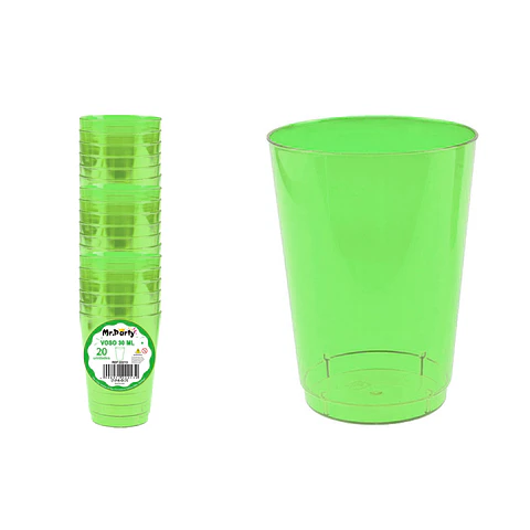Vaso plásticos verde 4.5*3*4cm 30ml 20pcs