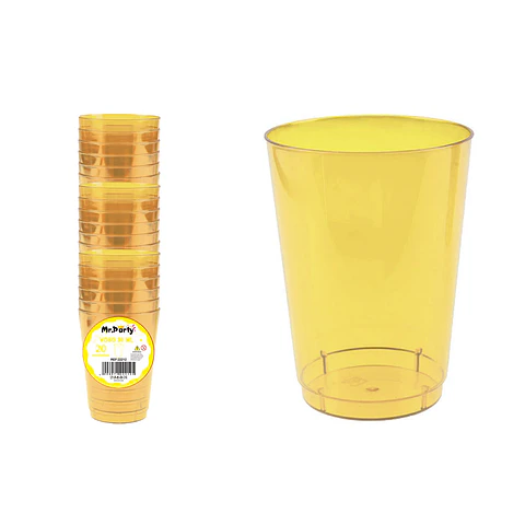 Vaso plásticos amarillo 4.5*3*4cm 30ml 20pcs
