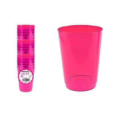 Vaso plásticos rosa fucsia 4.5*3*4cm 30ml 20pcs