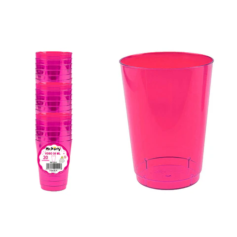 Vaso plásticos rosa fucsia 4.5*3*4cm 30ml 20pcs