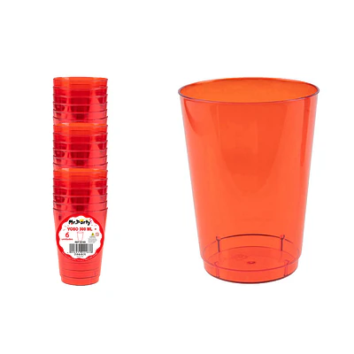 Vaso plásticos rojo intenso 5*3.1*5.3cm 60ml 20pcs
