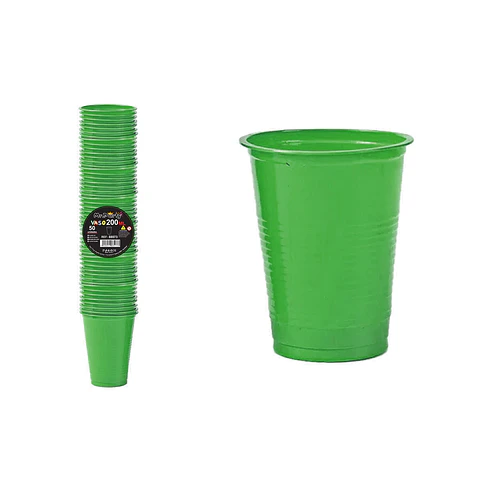 Vasos plásticos verde oscuro 200ML 50pcs