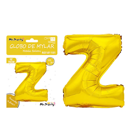 Globo metálico dorado 70cm letra Z