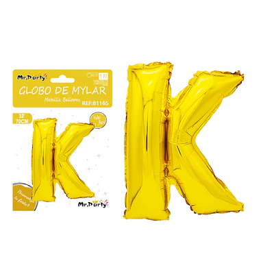 Globo metálico dorado 70cm letra K