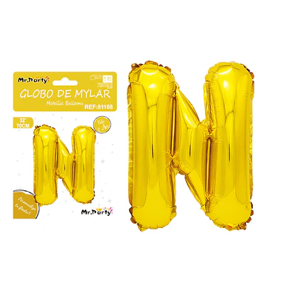 Globo metálico dorado 70cm letra N