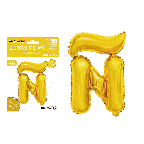 Globo metálico dorado 70cm letra Ñ