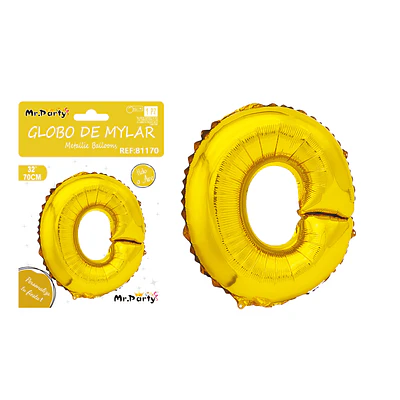 Globo metálico dorado 70cm letra O