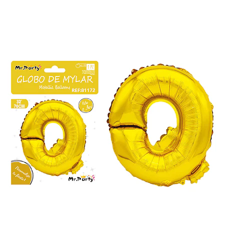 Globo metálico dorado 70cm letra Q