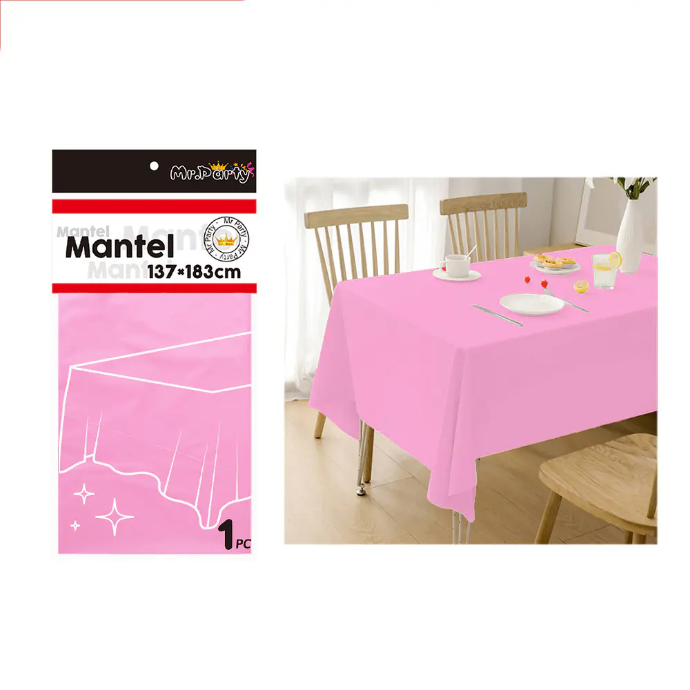 Mantel PE plástico rosado 137*183cm