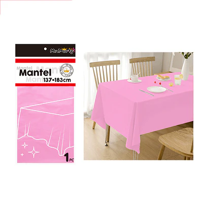 Mantel PE plástico rosado 137*183cm