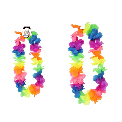Collar cotillón hawaiano colorido 48cm