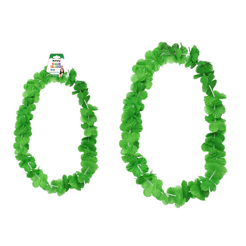 Collar cotillón hawaiano verde 48cm
