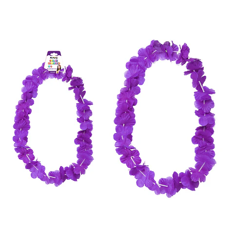 Collar cotillón hawaiano morado 48cm