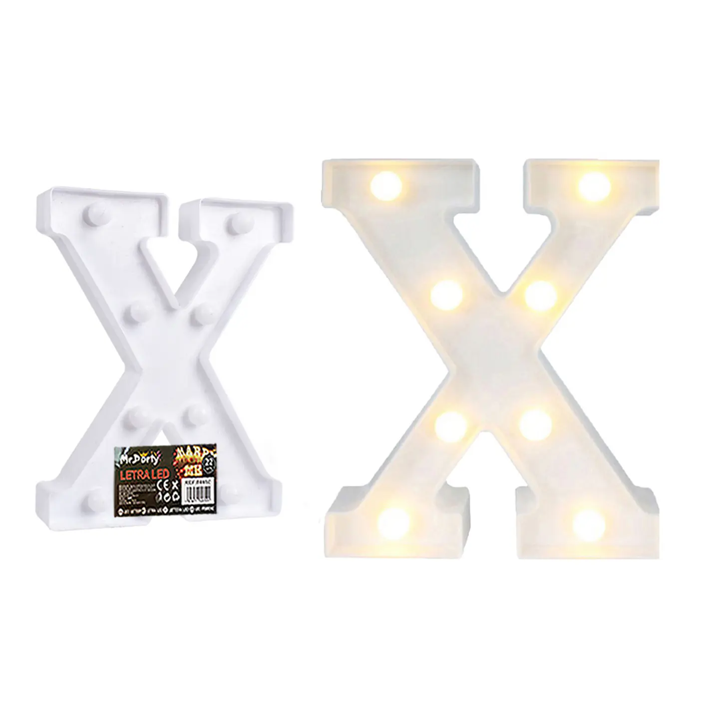 Letra X con luz led 22cm 1