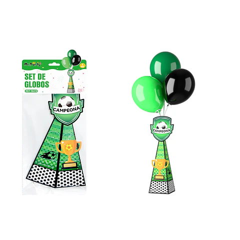 Centro de mesa con globos Feliz Cumpleaños fútbol 8pcs