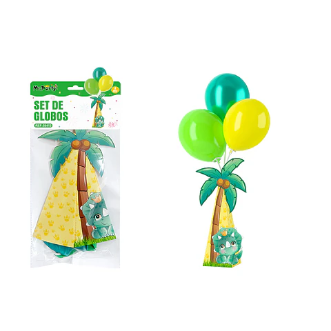 Centro de mesa con globos Feliz Cumpleaños verde 8pcs