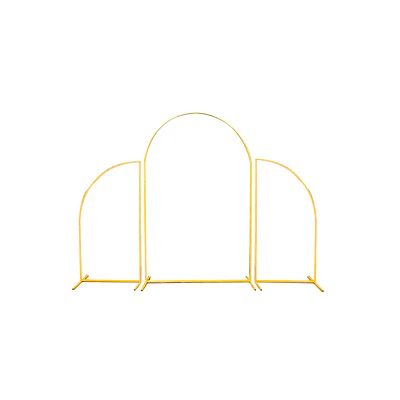 Set arco de corona dorado 3pcs (1pc 1.4*2.2m + 2pcs 1.6*0.8m) Solo Estructura