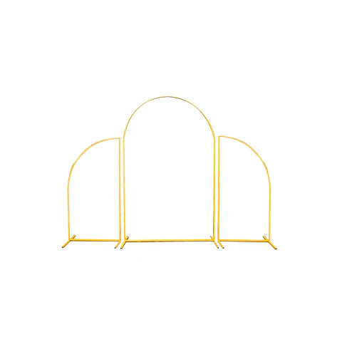 Set arco de corona dorado 3pcs (1pc 1.4*2.2m + 2pcs 1.6*0.8m) Solo Estructura