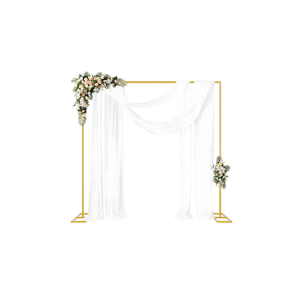 Arco rectangular tubo redondo base cuadrada dorado 2.5*2.5m Solo Estructura 1pc