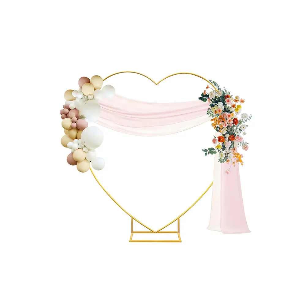 Arco de corazón dorado 2.2m Solo Estructura 1pc