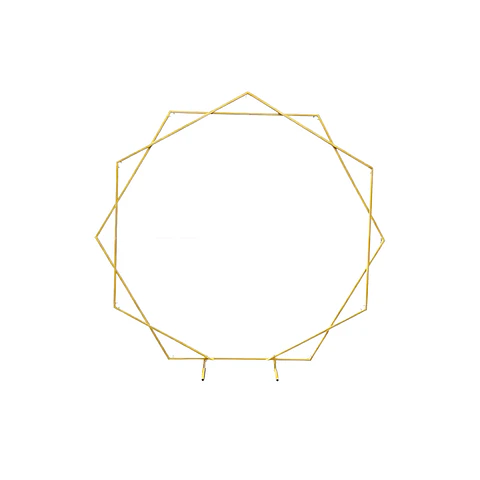 Arco hexagonal doble dorado 2.2*2.28m Solo Estructura 1pc