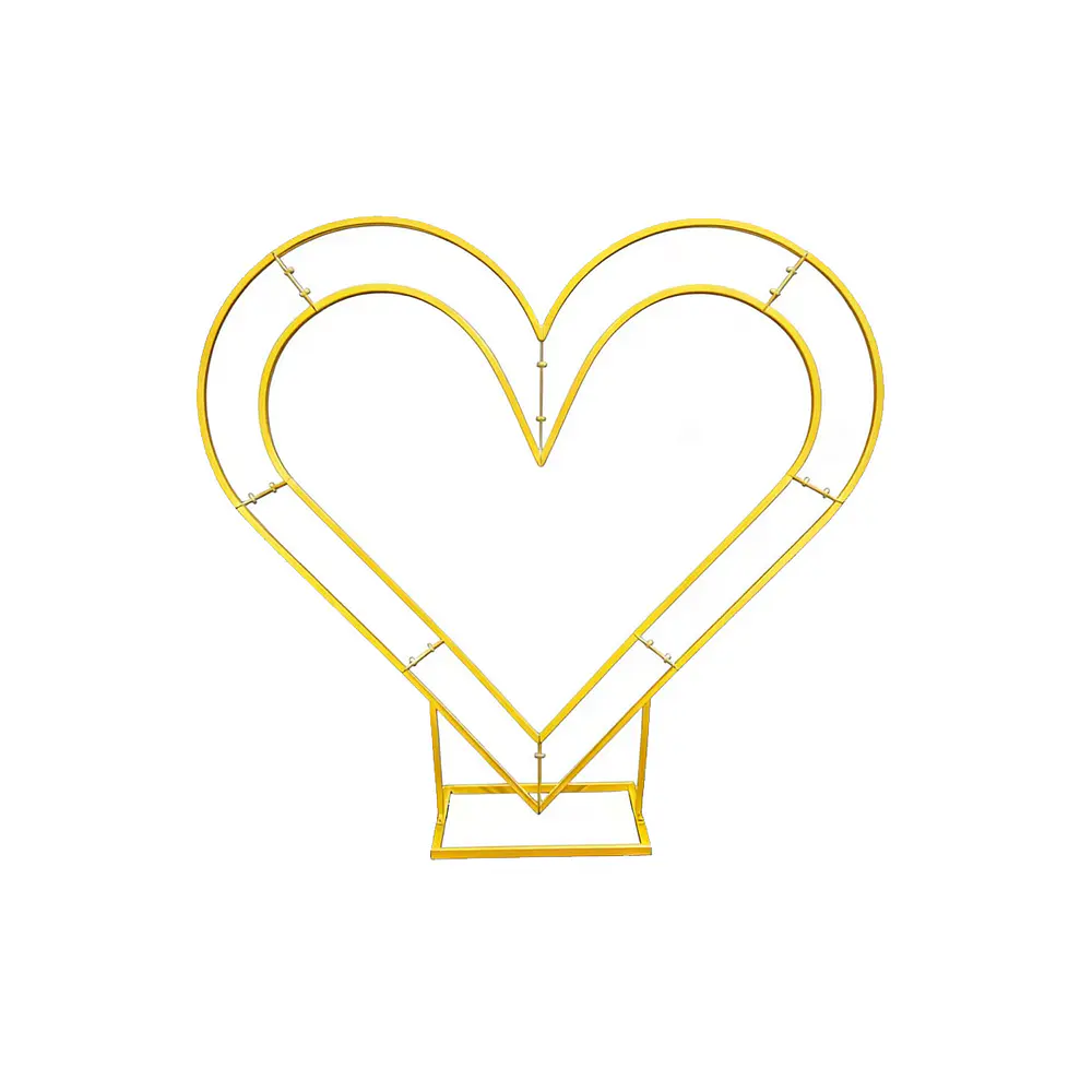 Arco de corazón doble capa dorado 2m Solo Estructura 1pc