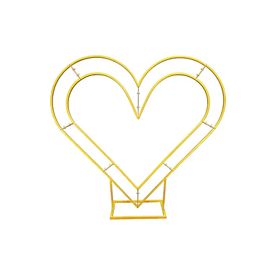 Arco de corazón doble capa dorado 2m Solo Estructura 1pc