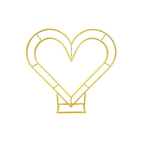 Arco de corazón doble capa dorado 2m Solo Estructura 1pc