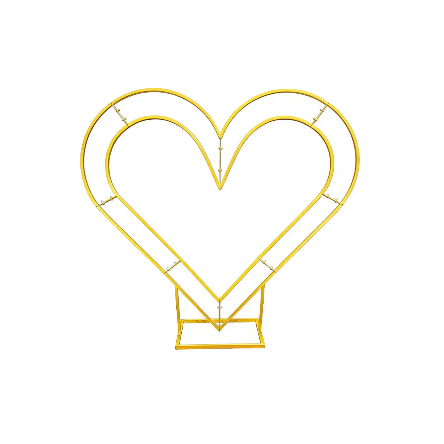 Arco de corazón doble capa dorado 2m Solo Estructura 1pc 1