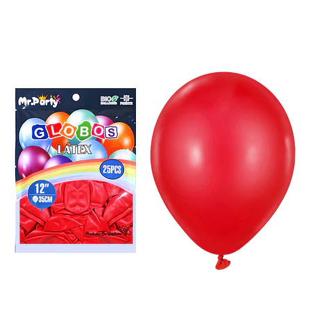 Globos de látex rojo mate 35cm 25pcs