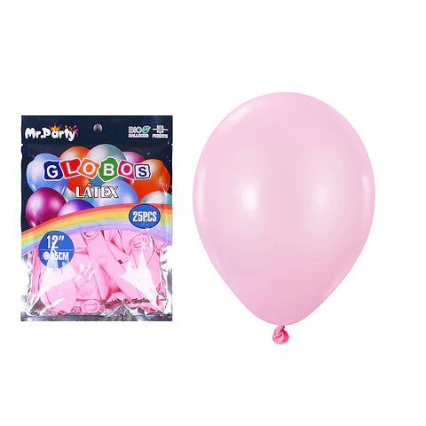 Globos de látex rosa claro mate 35cm 25pcs