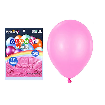 Globos de látex rosa oscura mate 35cm 25pcs