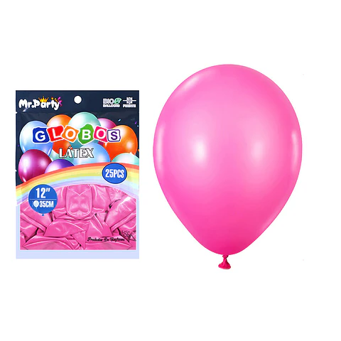 Globos de látex rojo rosa mate 35cm 25pcs