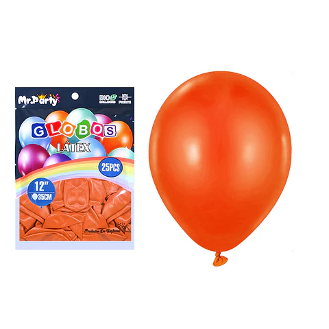 Globos de látex naranja mate 35cm 25pcs