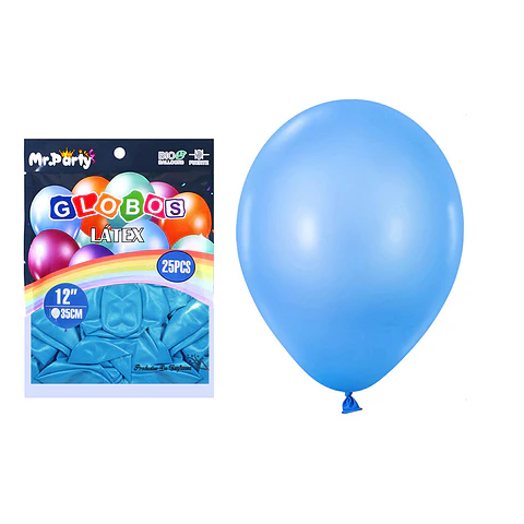 Globos de látex celeste mate 35cm 25pcs
