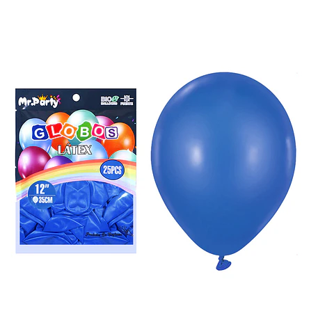 Globos de látex azul oscuro mate 35cm 25pcs