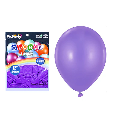 Globos de látex morado mate 35cm 25pcs