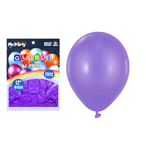 Globos de látex morado mate 35cm 25pcs