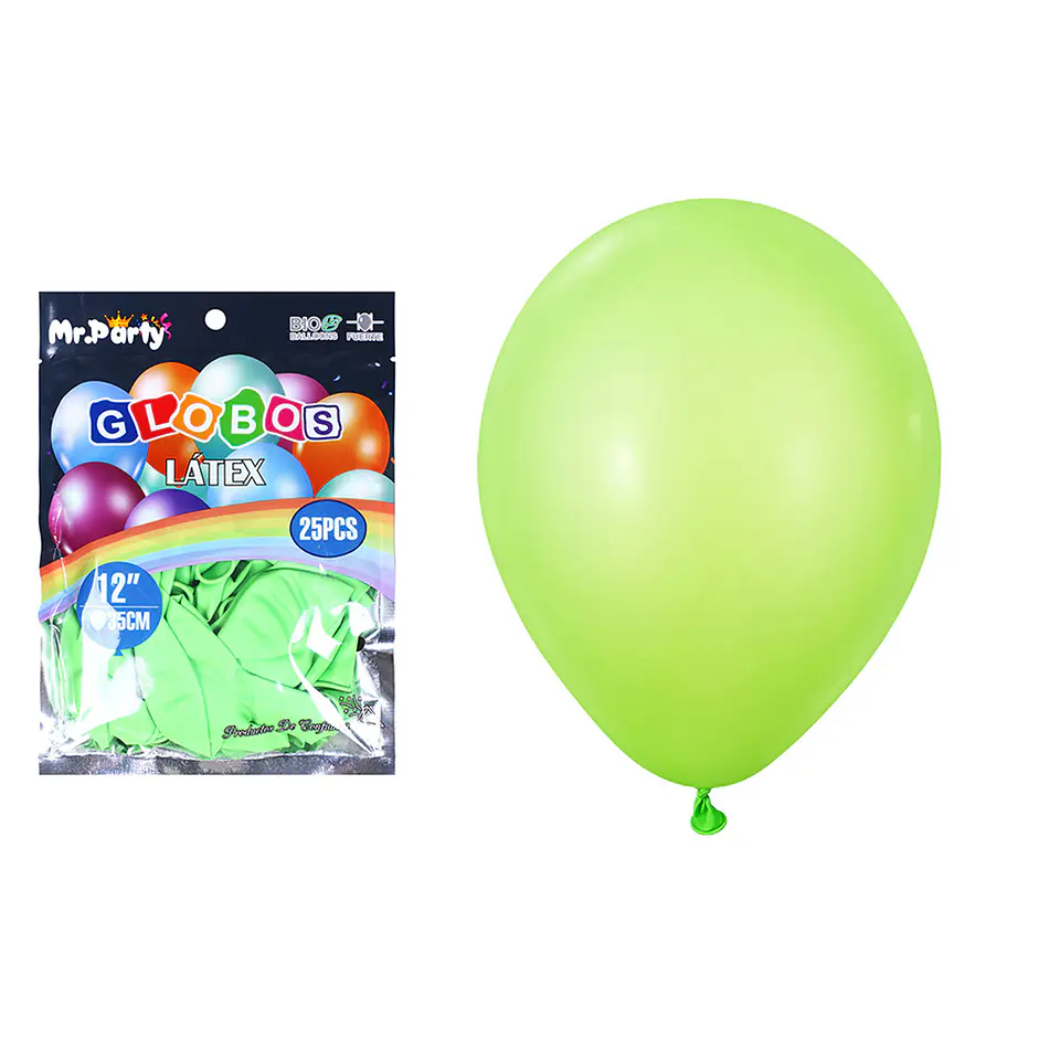 Globos de látex verde claro mate 35cm 25pcs 1