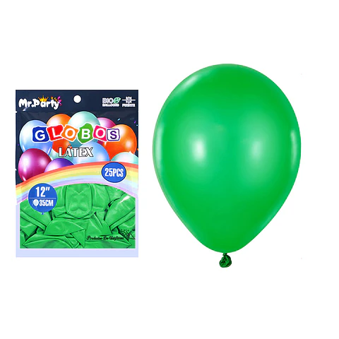 Globos de látex verde oscuro mate 35cm 25pcs