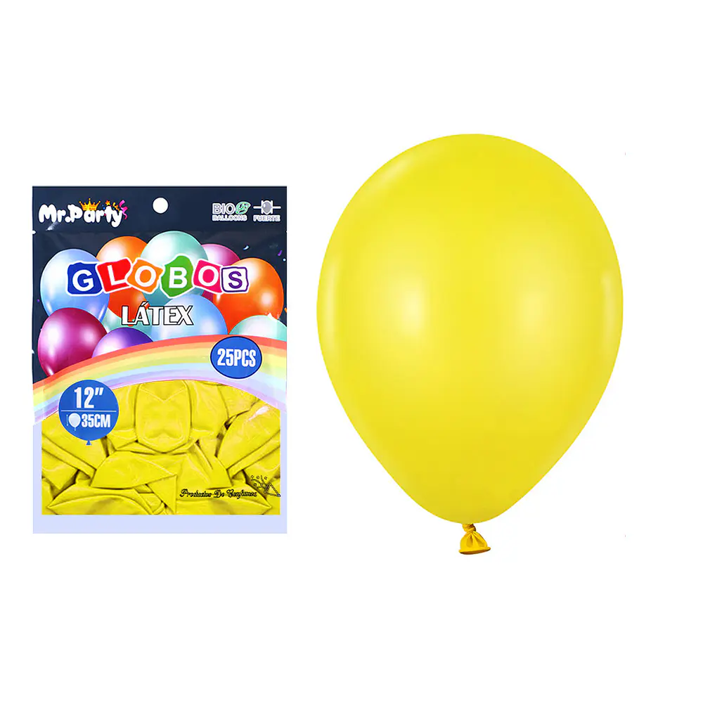 Globos de látex amarillo mate 35cm 25pcs