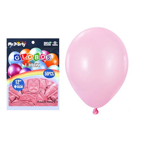 Globos de látex rosa claro mate 35cm 50pcs