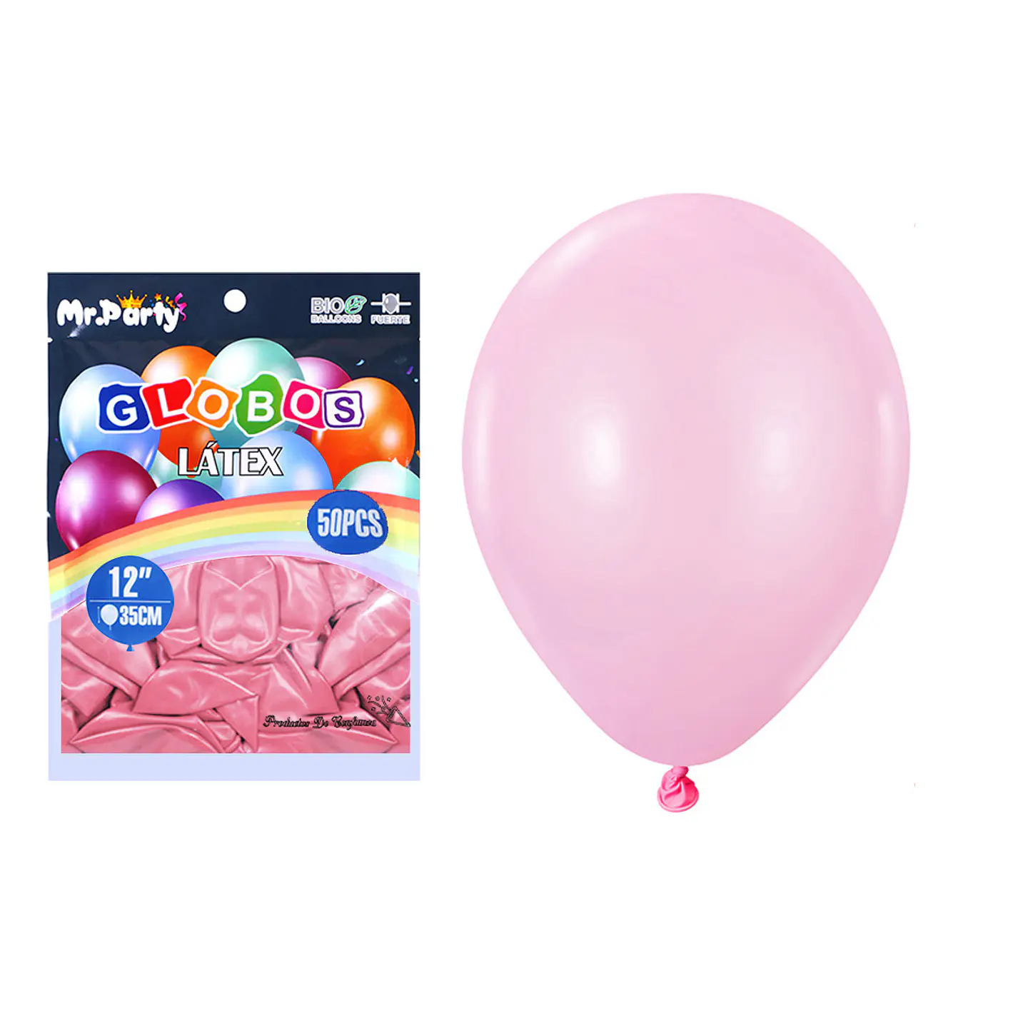 Globos de látex rosa claro mate 35cm 50pcs 1