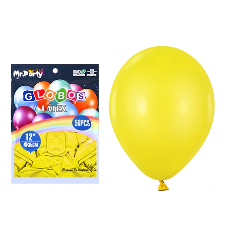 Globos de látex amarillo mate 35cm 50pcs