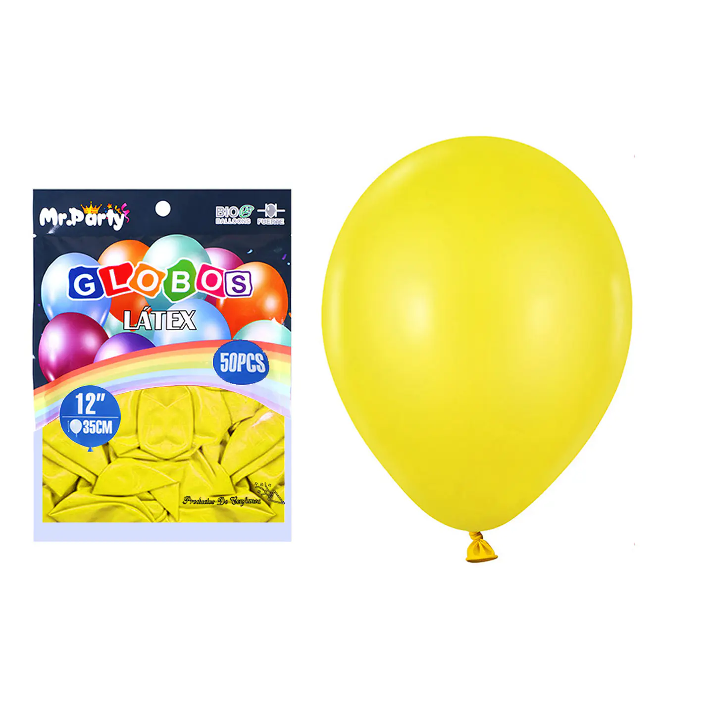 Globos de látex amarillo mate 35cm 50pcs 1