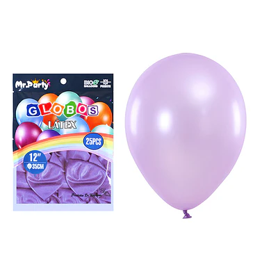 Globos de látex perlado lila 35cm 25pcs