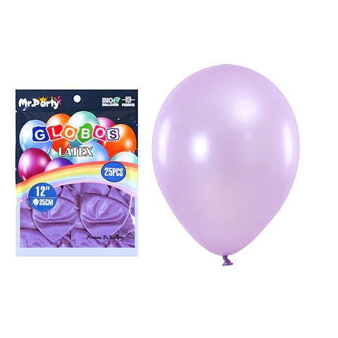 Globos de látex perlado lila 35cm 25pcs