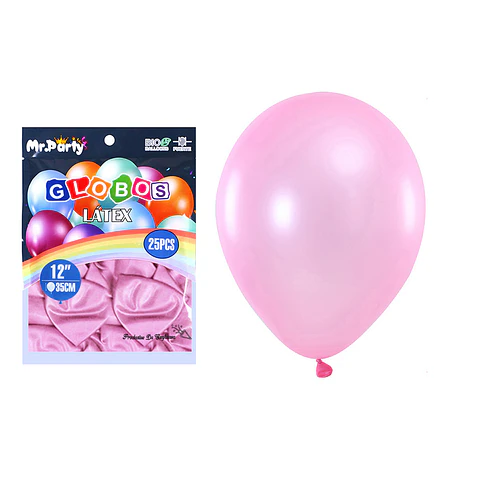 Globos de látex perlado rosa clara 35cm 50pcs