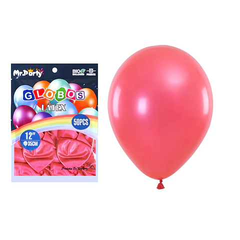 Globos de látex perlado rojo 35cm 50pcs